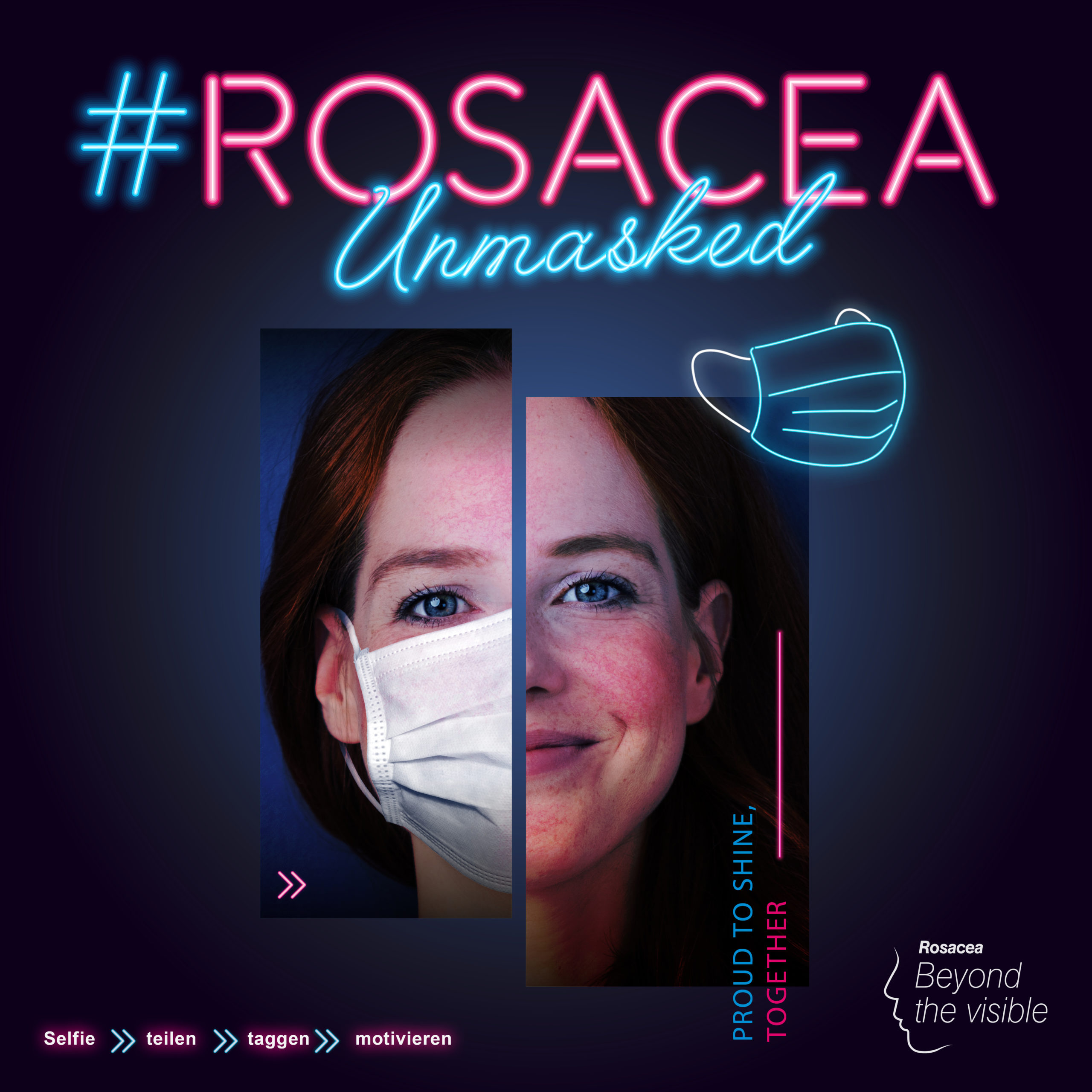 Kampagne für Rosacea-Betroffene mit Maskenstress
